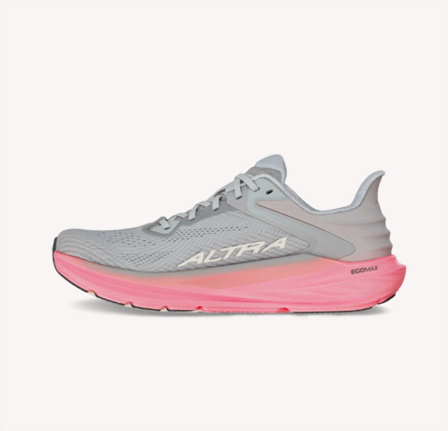 Tenis para correr de mujer color gris y rosado