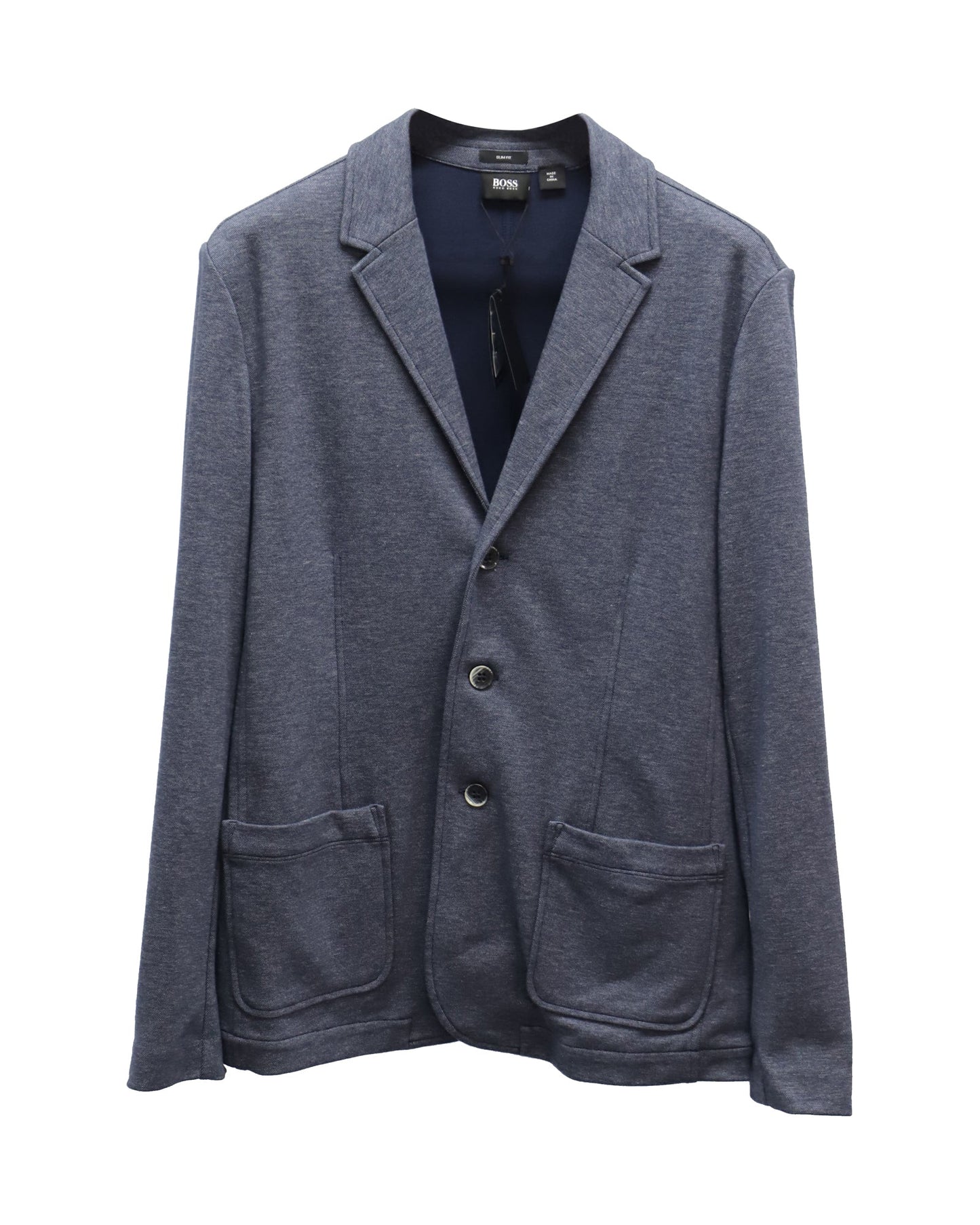 Blazer de algodón de corte ajustado color azul