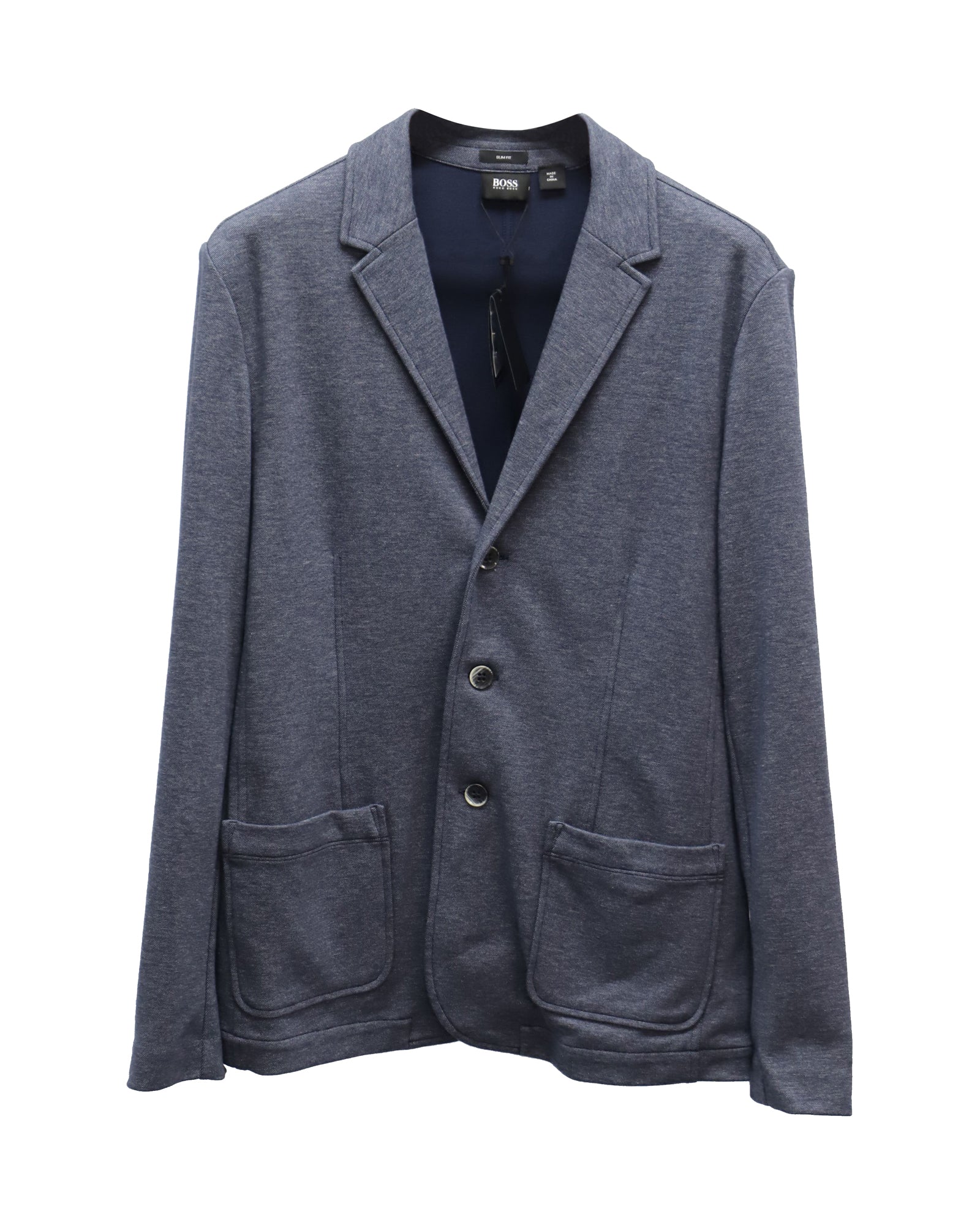 Blazer de algodón de corte ajustado color azul