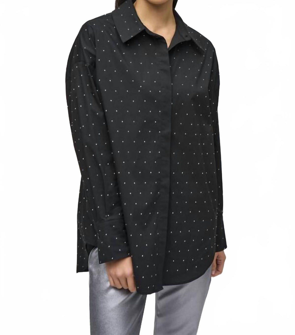 Blusa de algodón color negro
