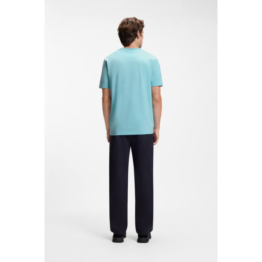 Camiseta de algodón con cuello redondo