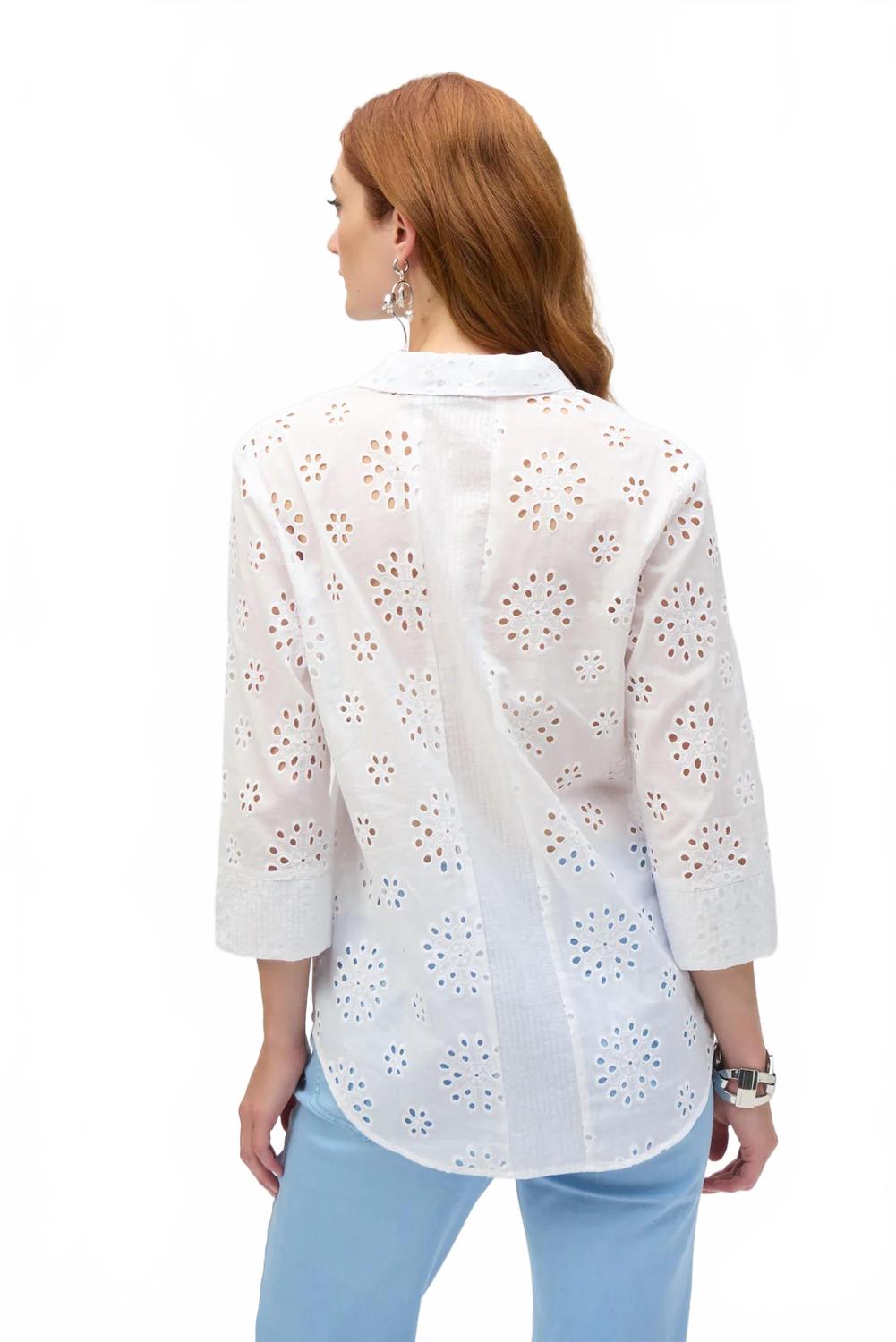 Blusa con bordado color blanco