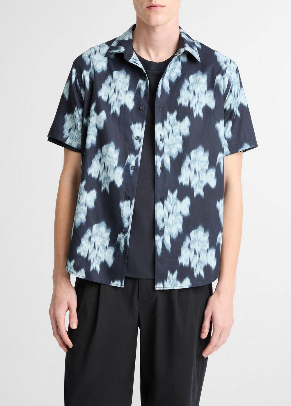 Camisa de mezcla de algodón de manga corta
