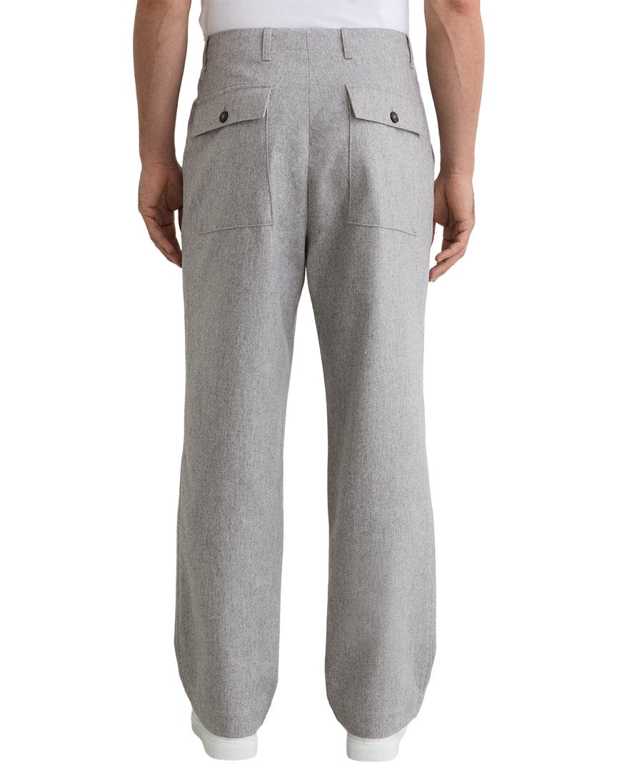 Pantalón de mezcla de lana de pierna ancha