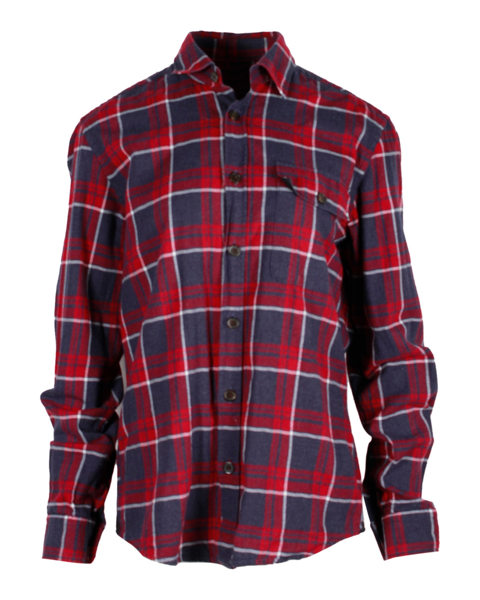Camisa de algodón a cuadros color rojo