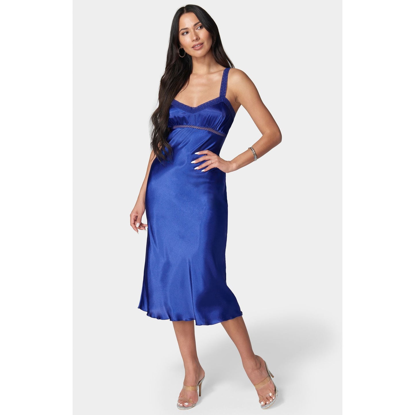 Vestido de mujer de satén midi