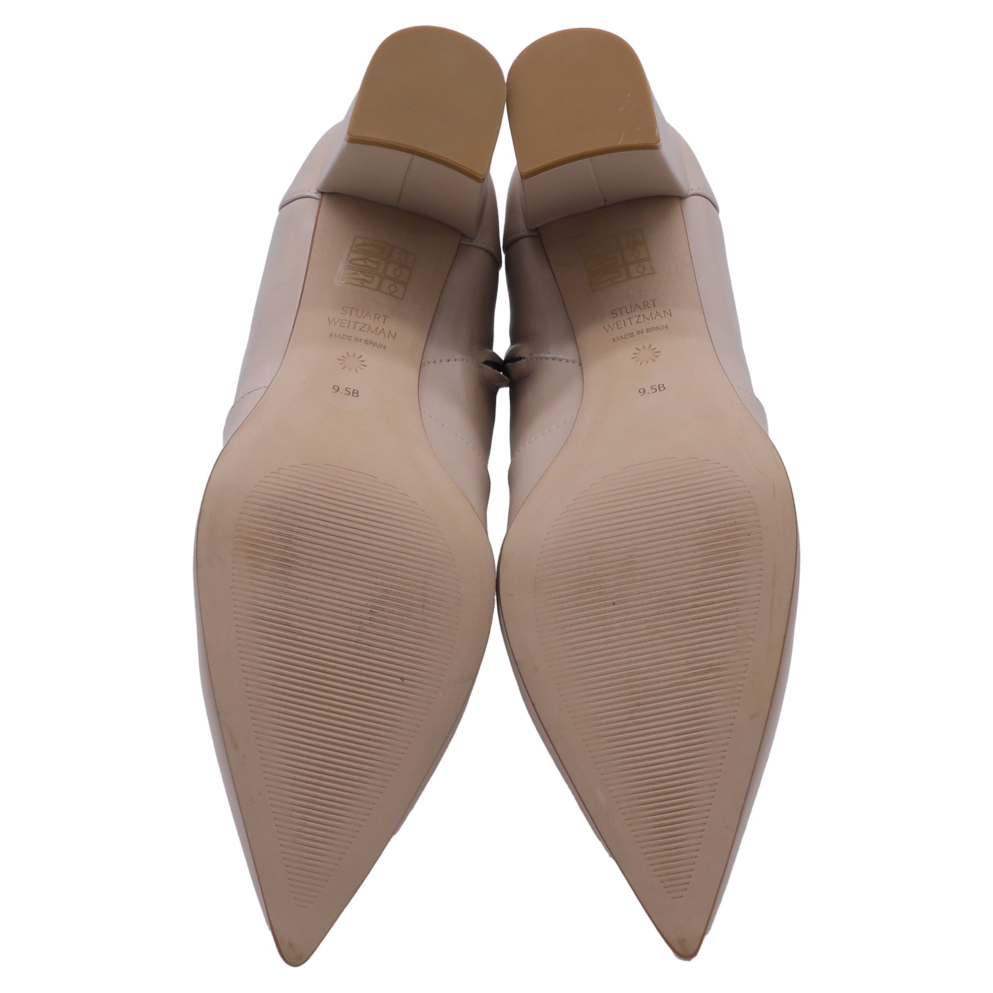 Botines de cuero color beige