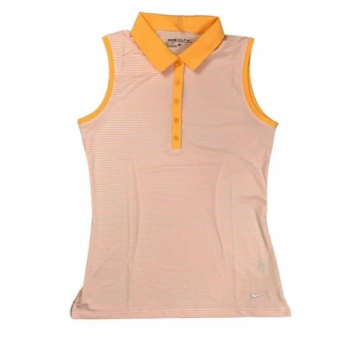Polo de mujer sin mangas color rosado y naranja