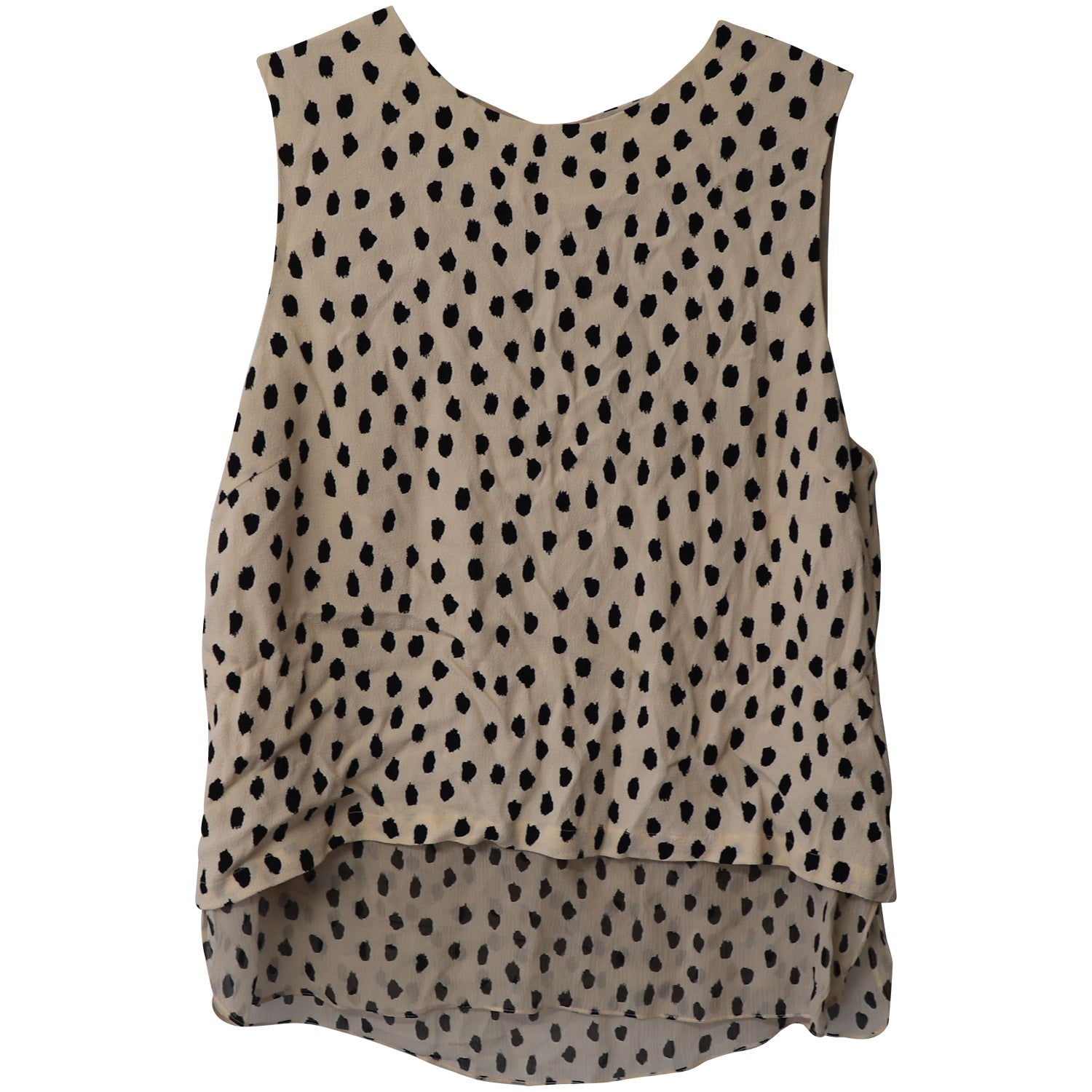 Top sin mangas color crema