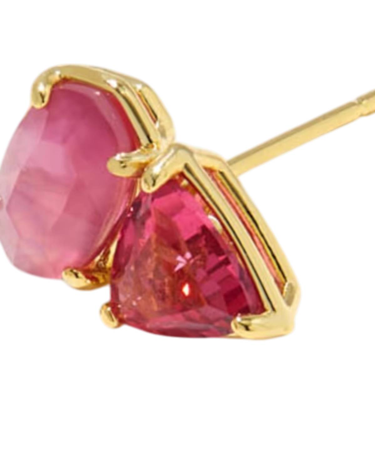 Aretes color rosado y dorado