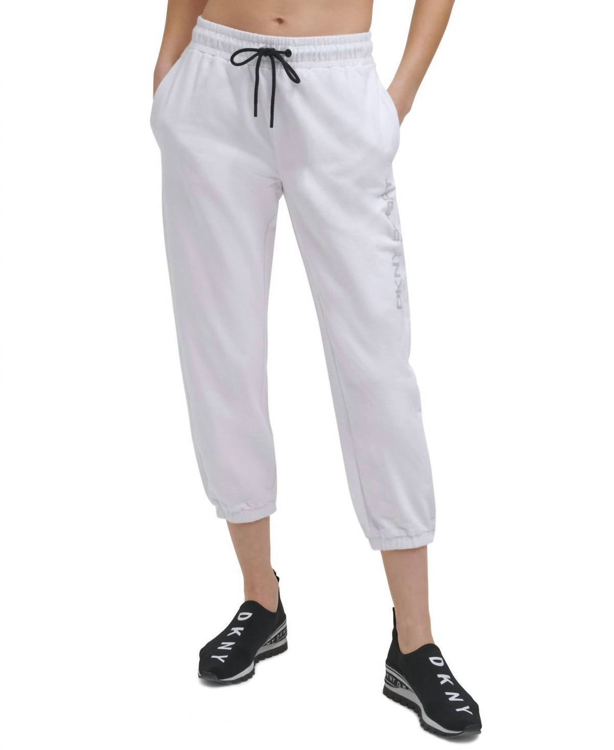 Pantalón deportivo de algodón color blanco