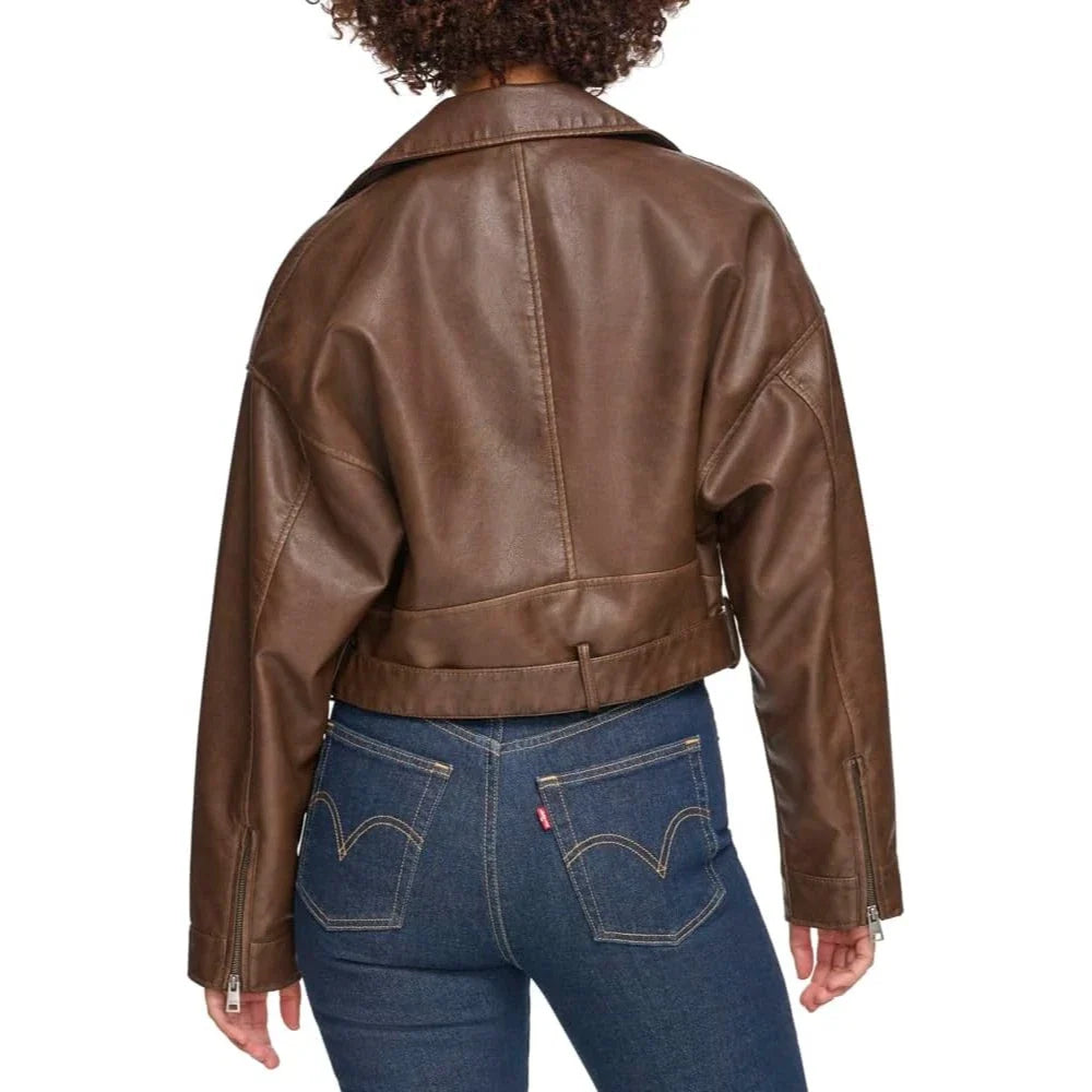 Chaqueta de mujer de efecto cuero