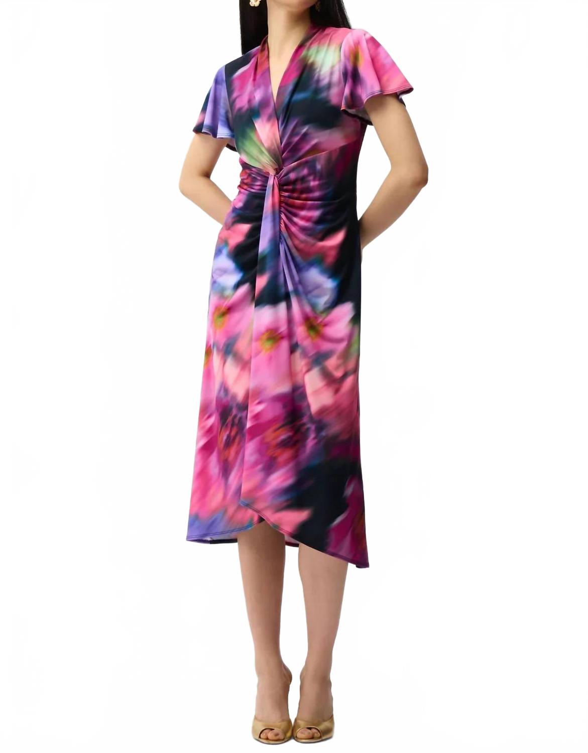 Vestido midi con estampado floral color azul