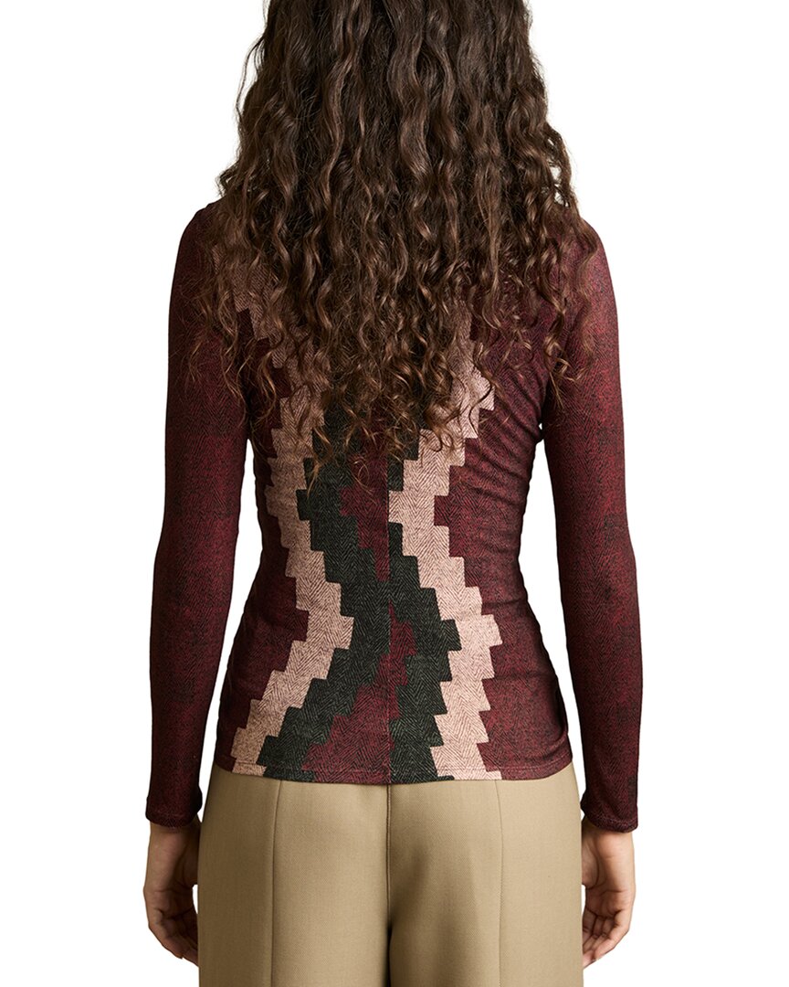 Top de mezcla de lana con estampado