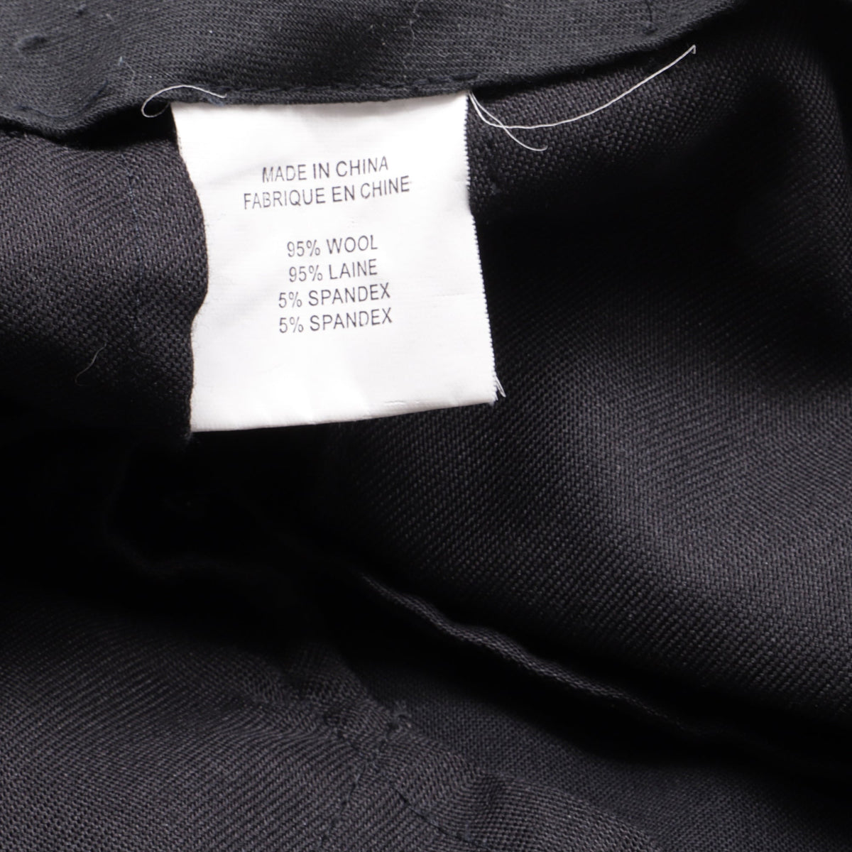 Pantalón de lana de corte recto color negro