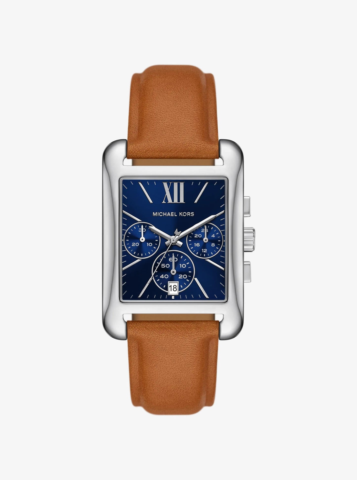 Reloj de cuero color plateado
