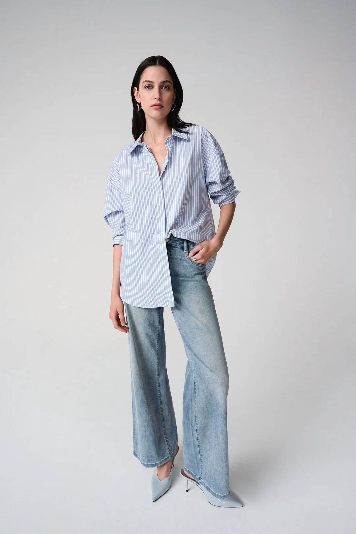 Blusa a rayas color azul