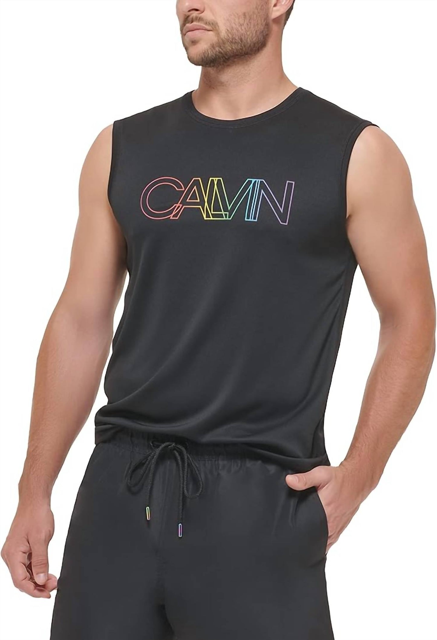 Top de hombre color negro y multicolor