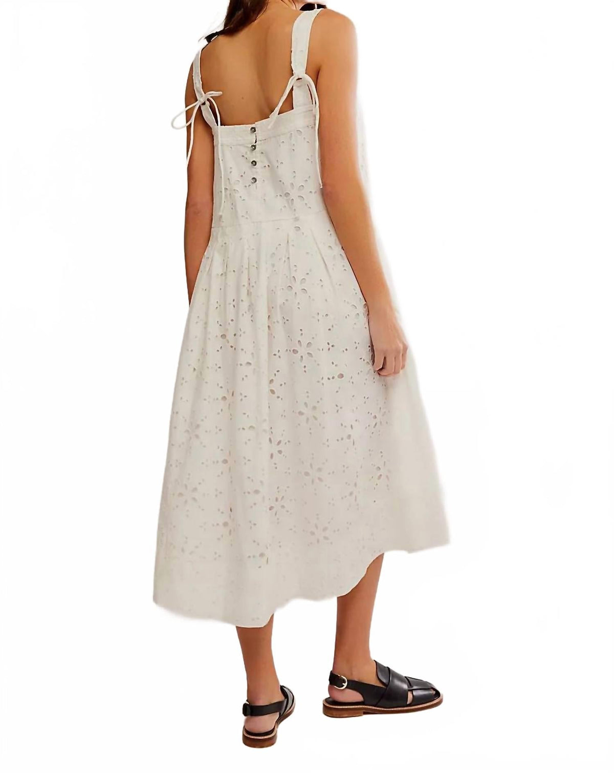 Vestido midi color blanco