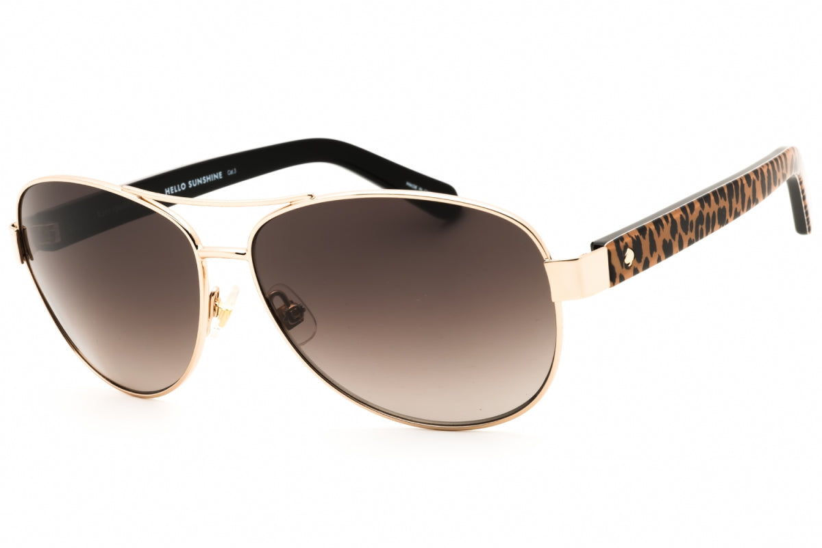 Gafas color café y beige y dorado