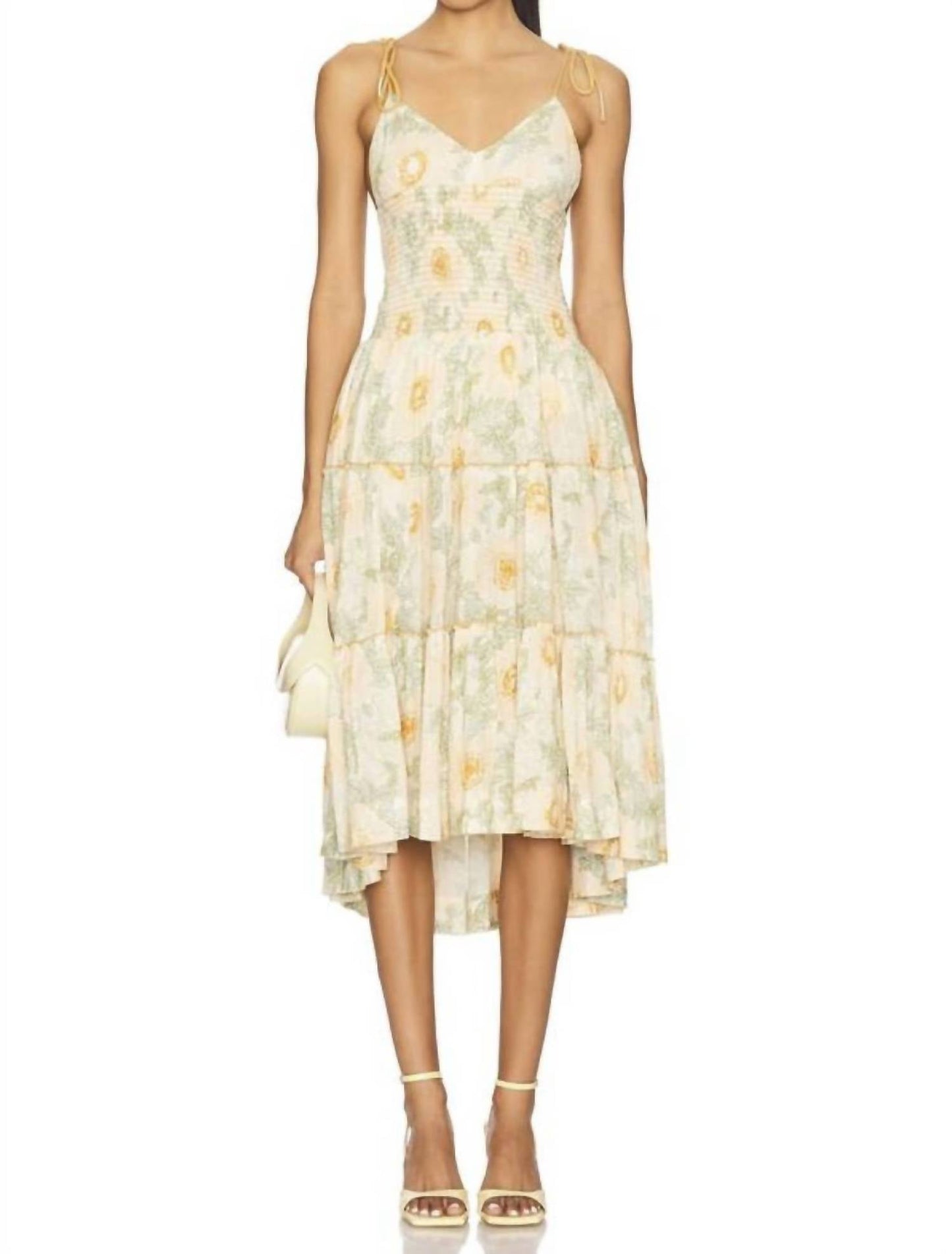 Vestido midi color marfil