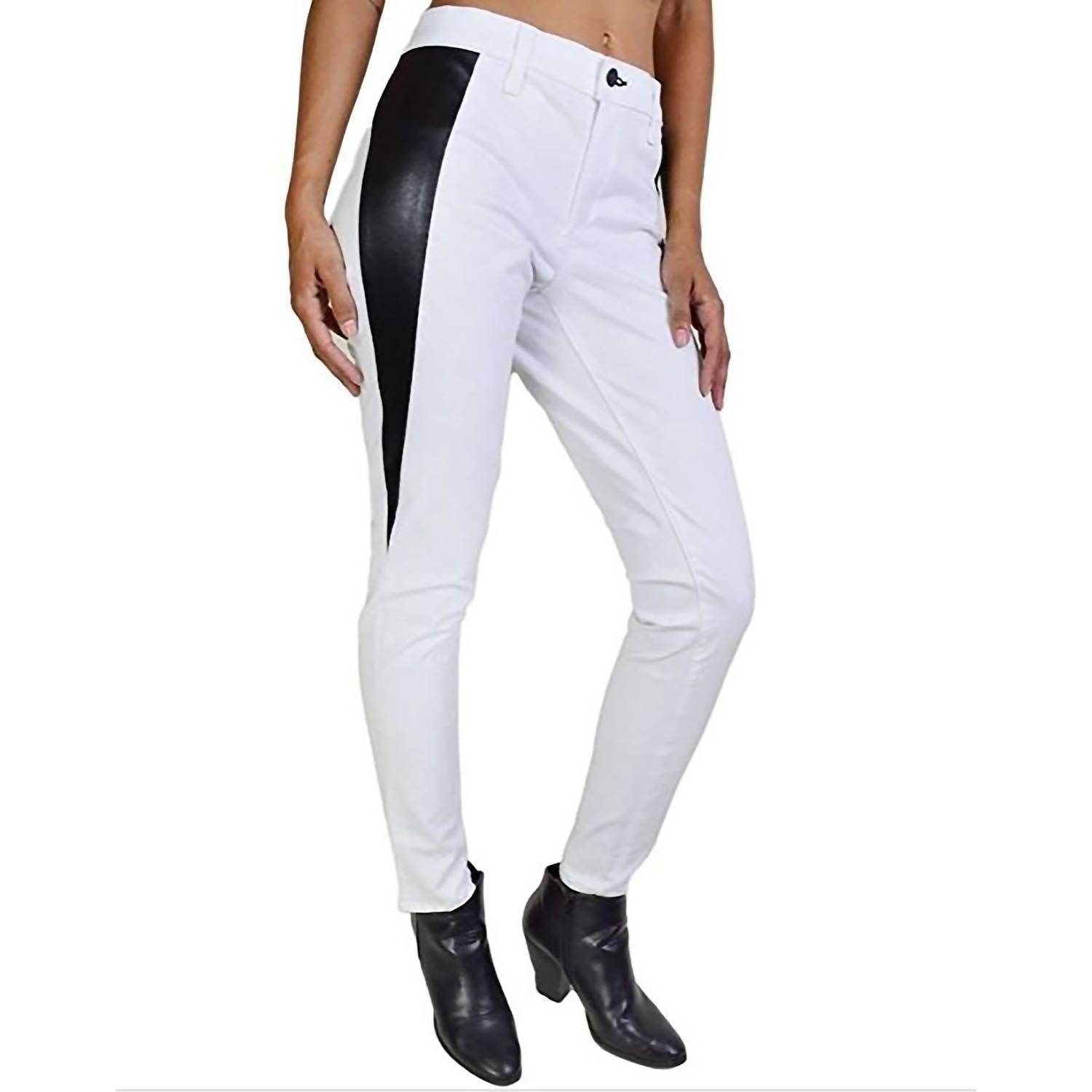 Leggings de mujer de cuero color blanco