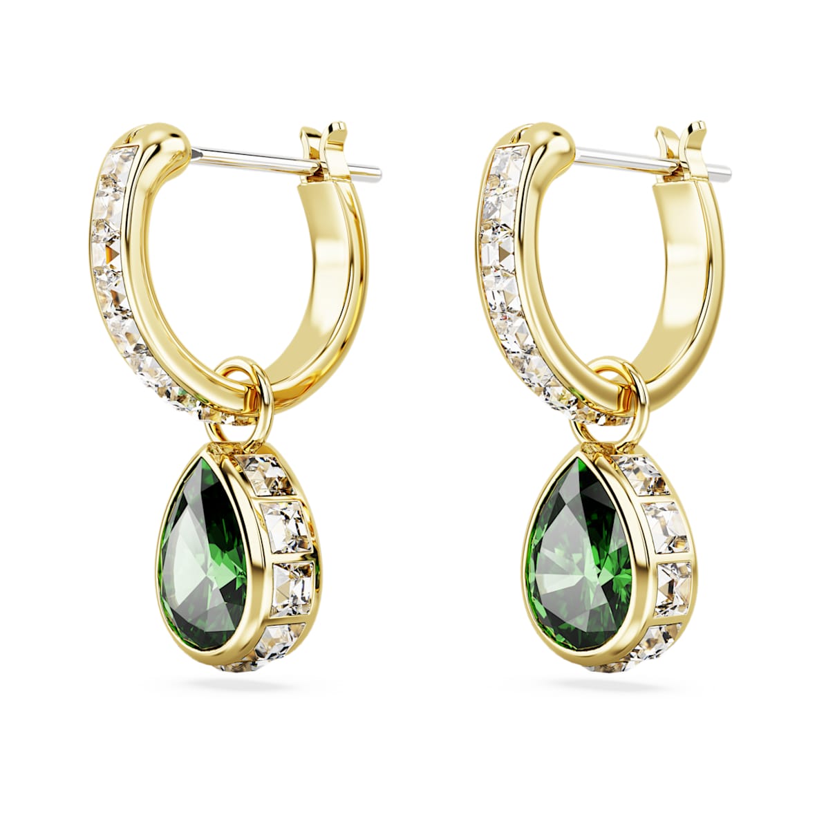 Aretes color verde y dorado