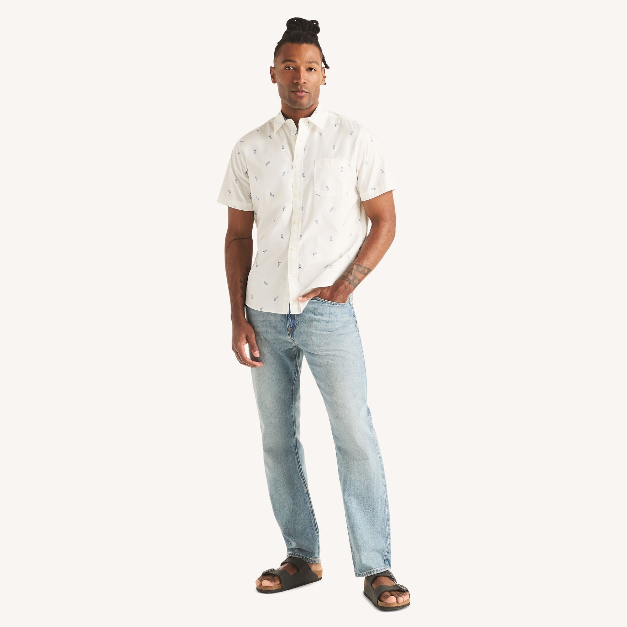 Camisa de hombre de manga corta con estampado