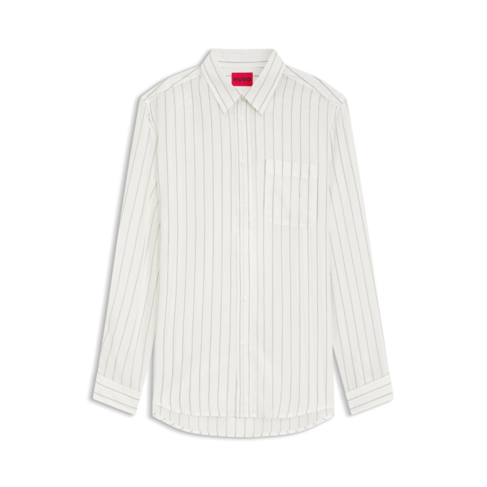 Camisa de lona de corte amplio a rayas