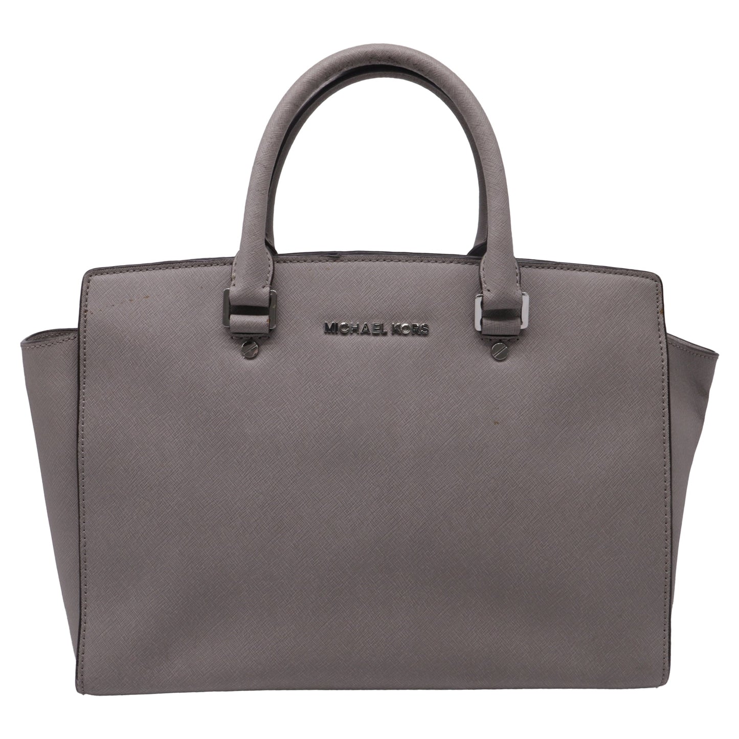 Bolso de cuero color gris
