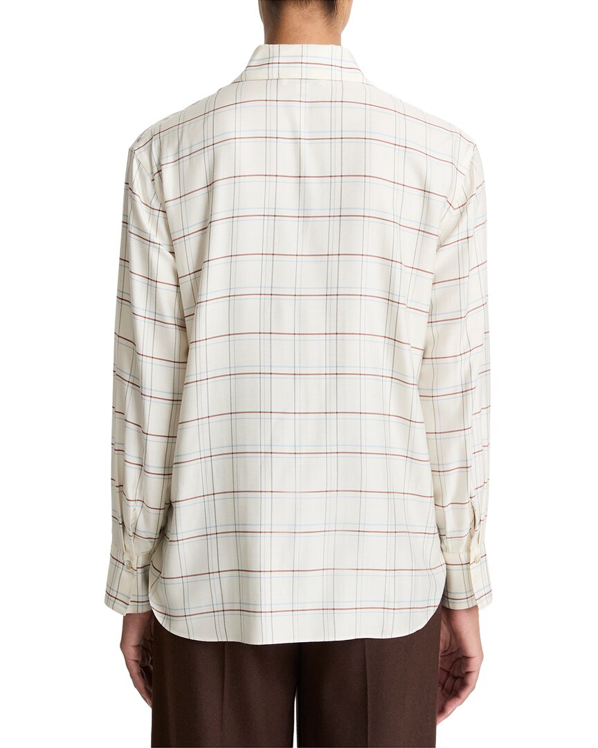 Camisa de mezcla de seda a cuadros