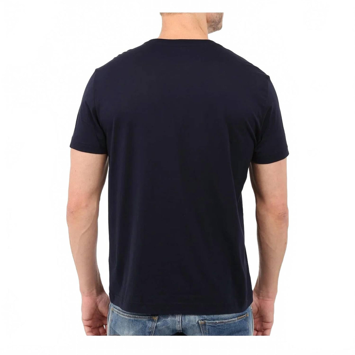 Camiseta de hombre de manga corta con cuello redondo color azul marino