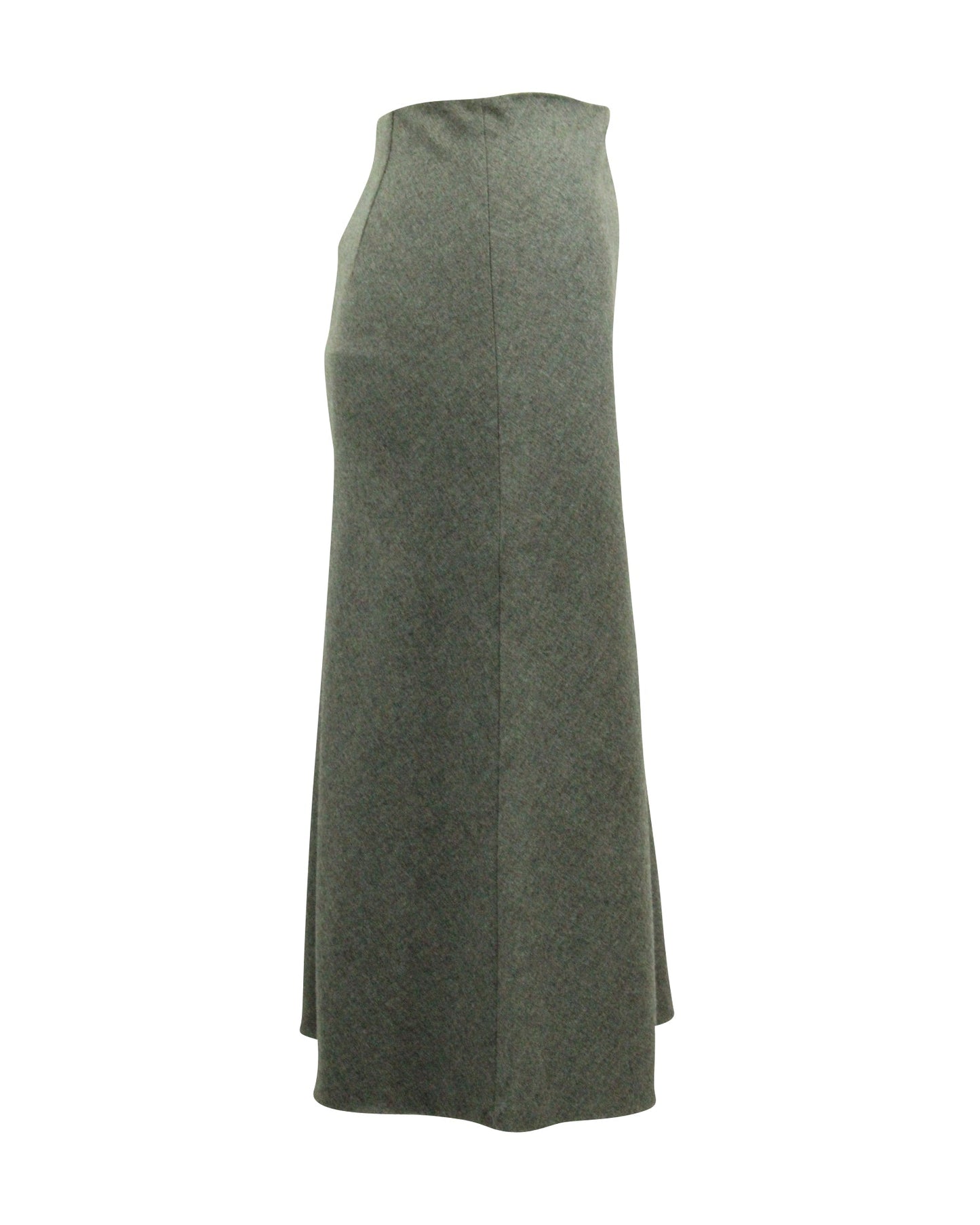 Falda midi de tiro alto color gris