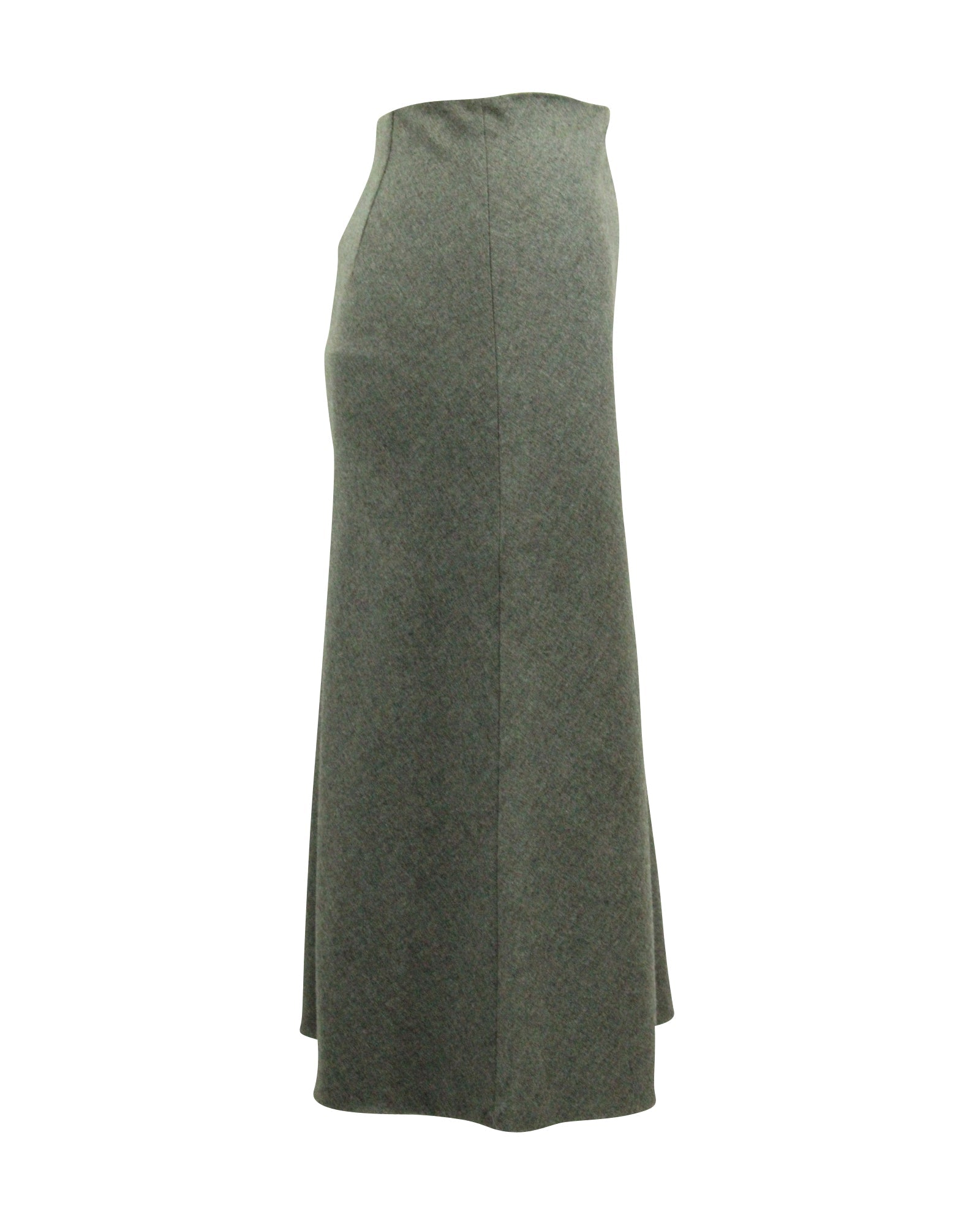Falda midi de tiro alto color gris
