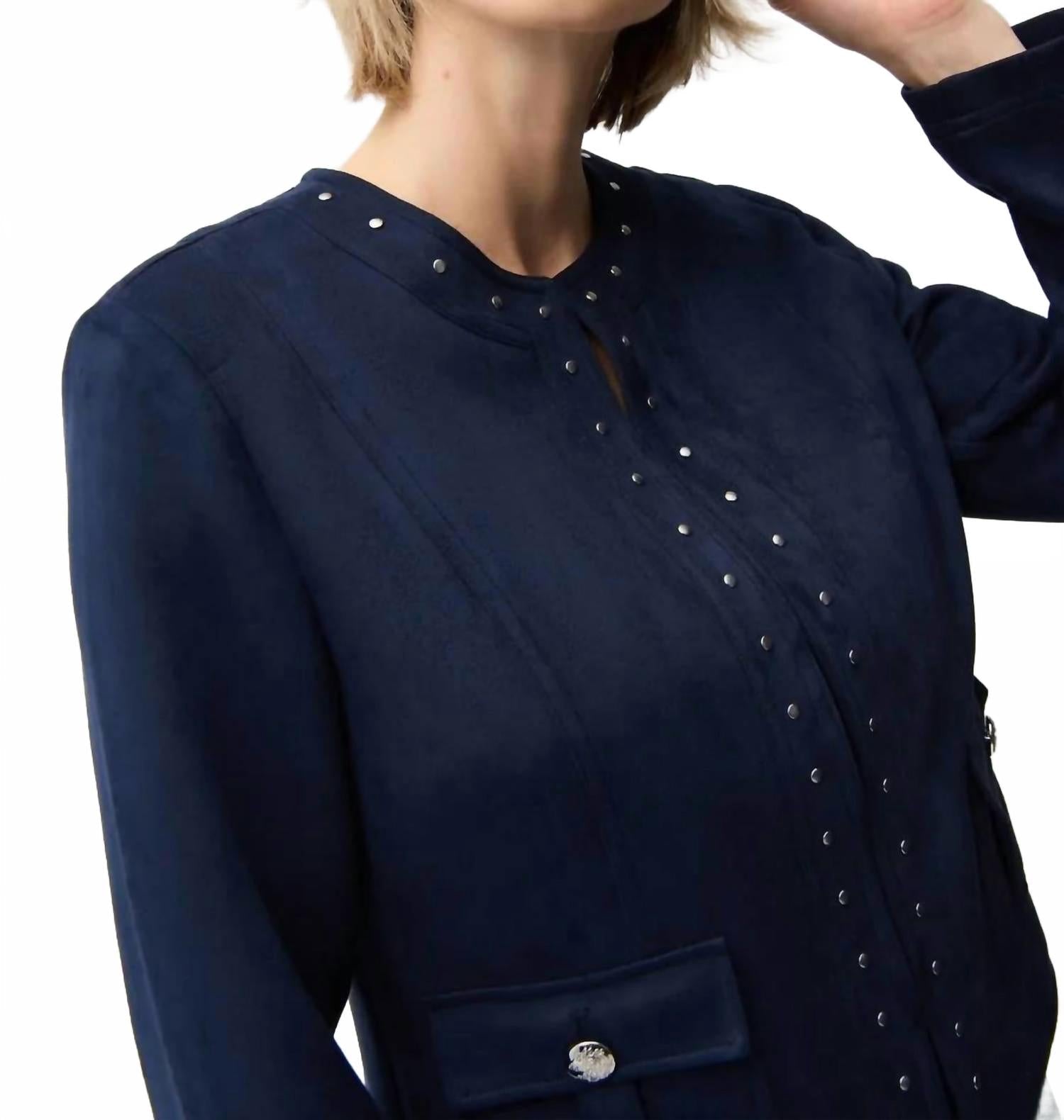Chaqueta de gamuza sintética color azul