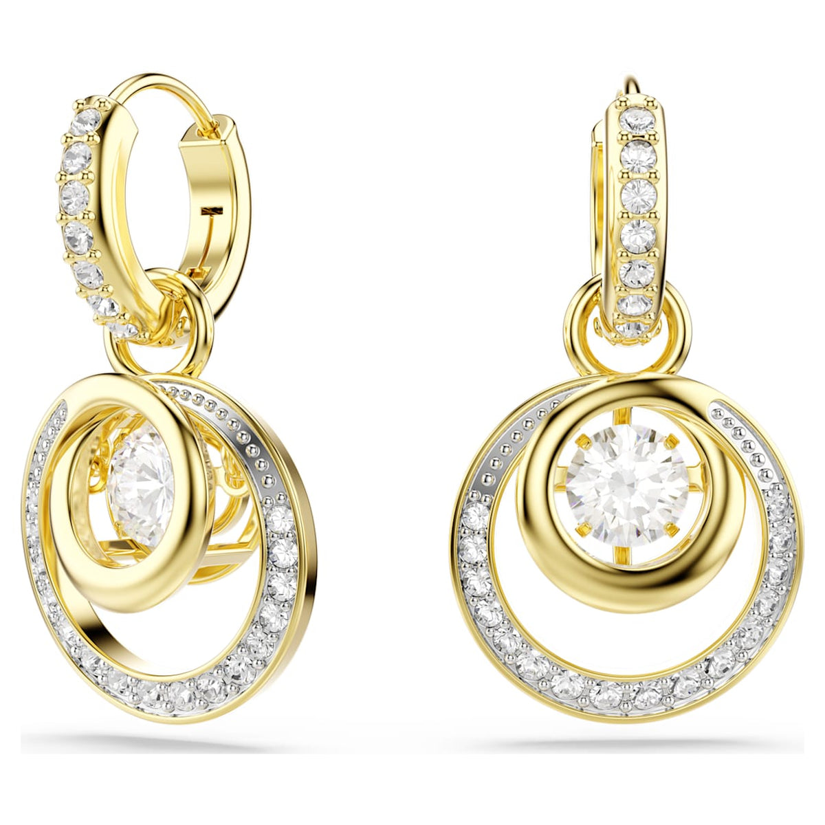 Aretes color blanco y dorado