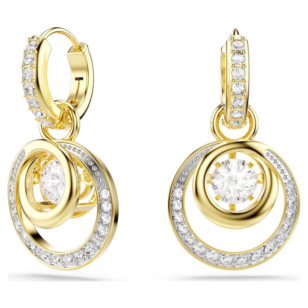 Aretes color blanco y dorado