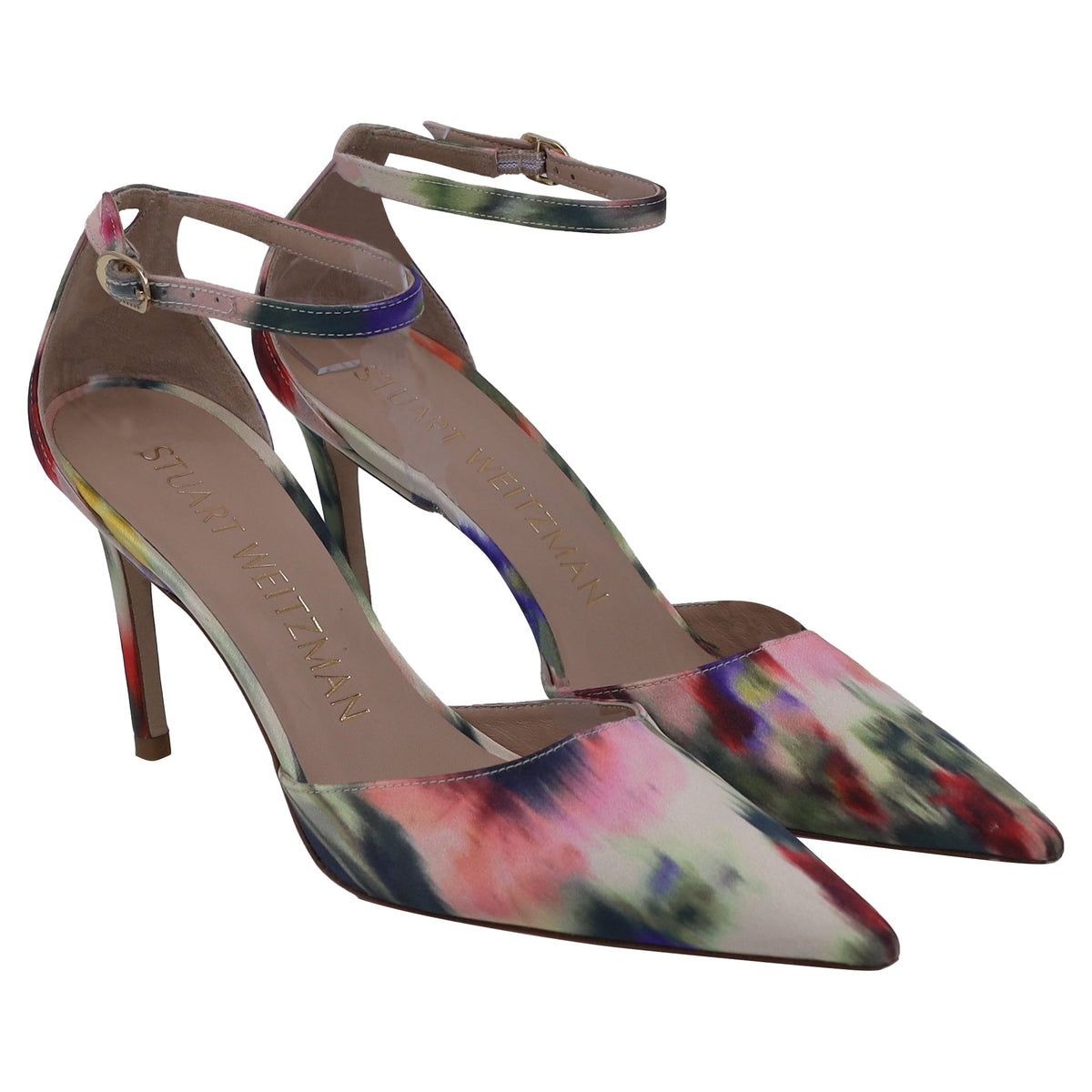 Tacones de satén multicolor