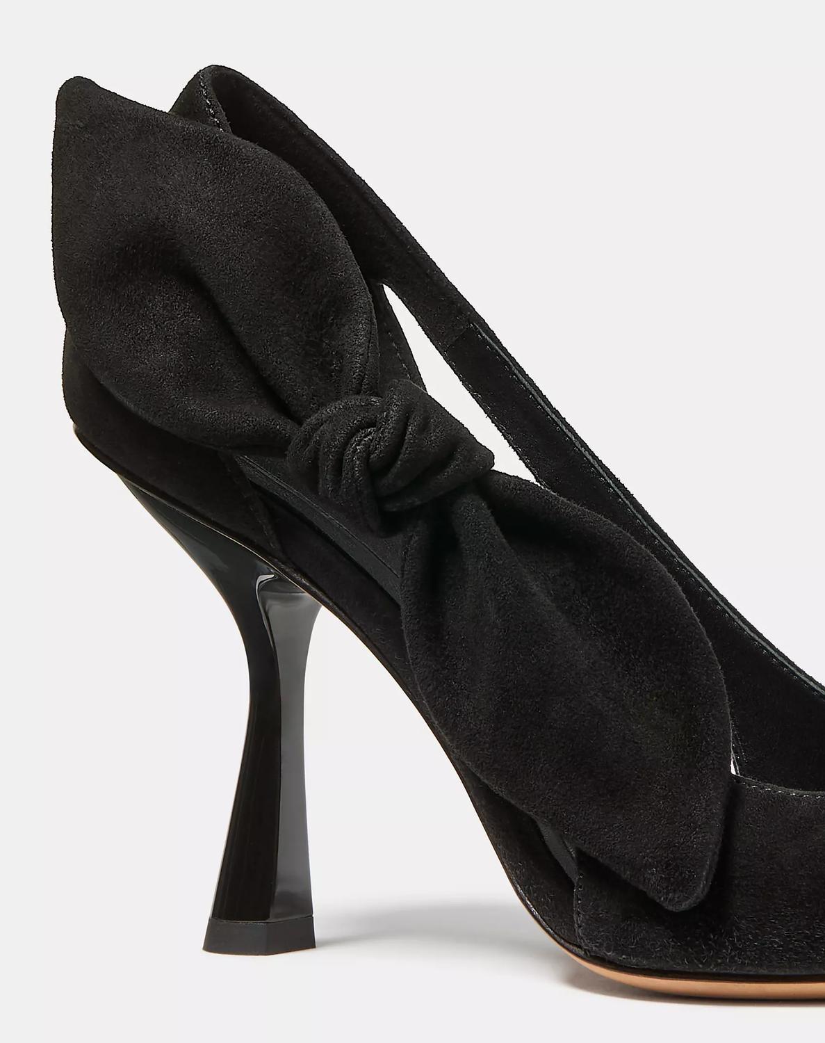 Tacones de mujer de gamuza color negro