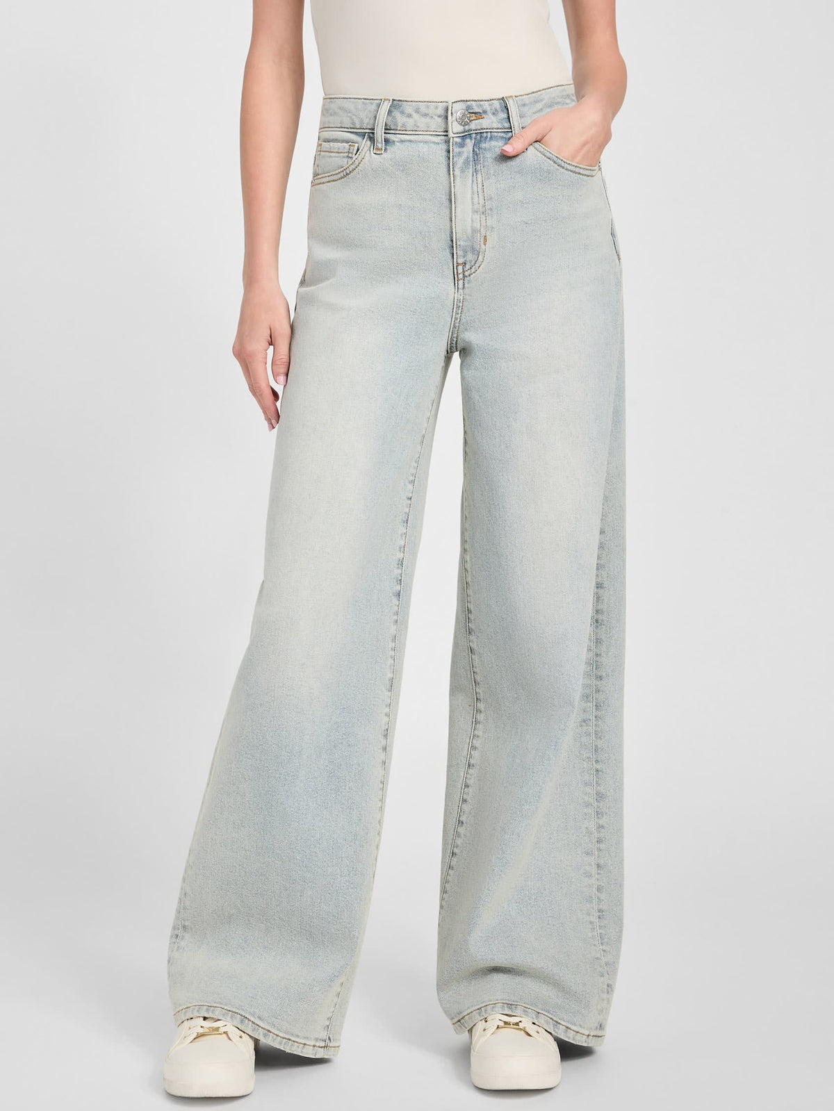 Pantalón de mezclilla de pierna ancha