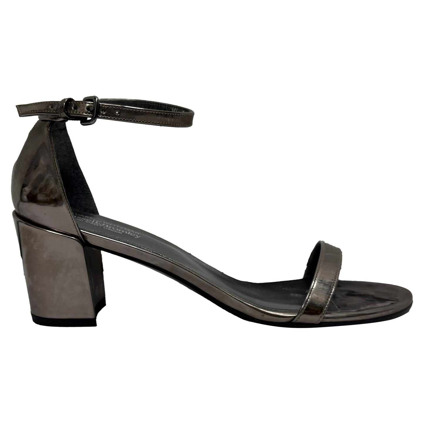 Sandalias de cuero color plateado