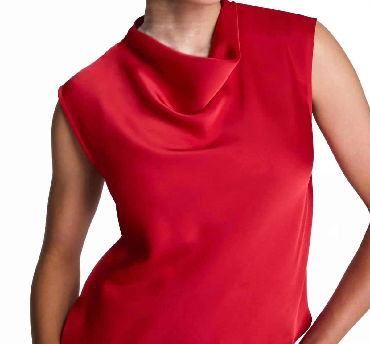 Top sin mangas color rojo