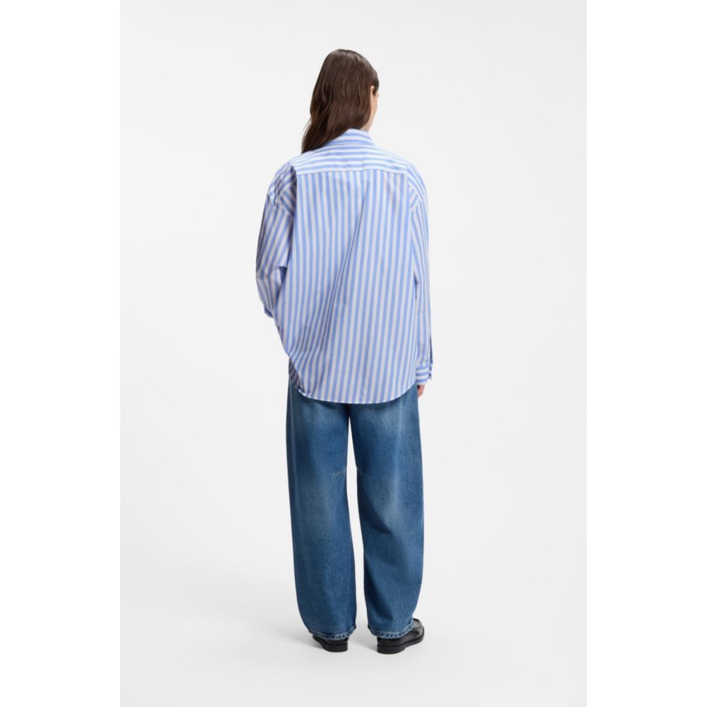 Blusa de algodón de corte amplio a rayas