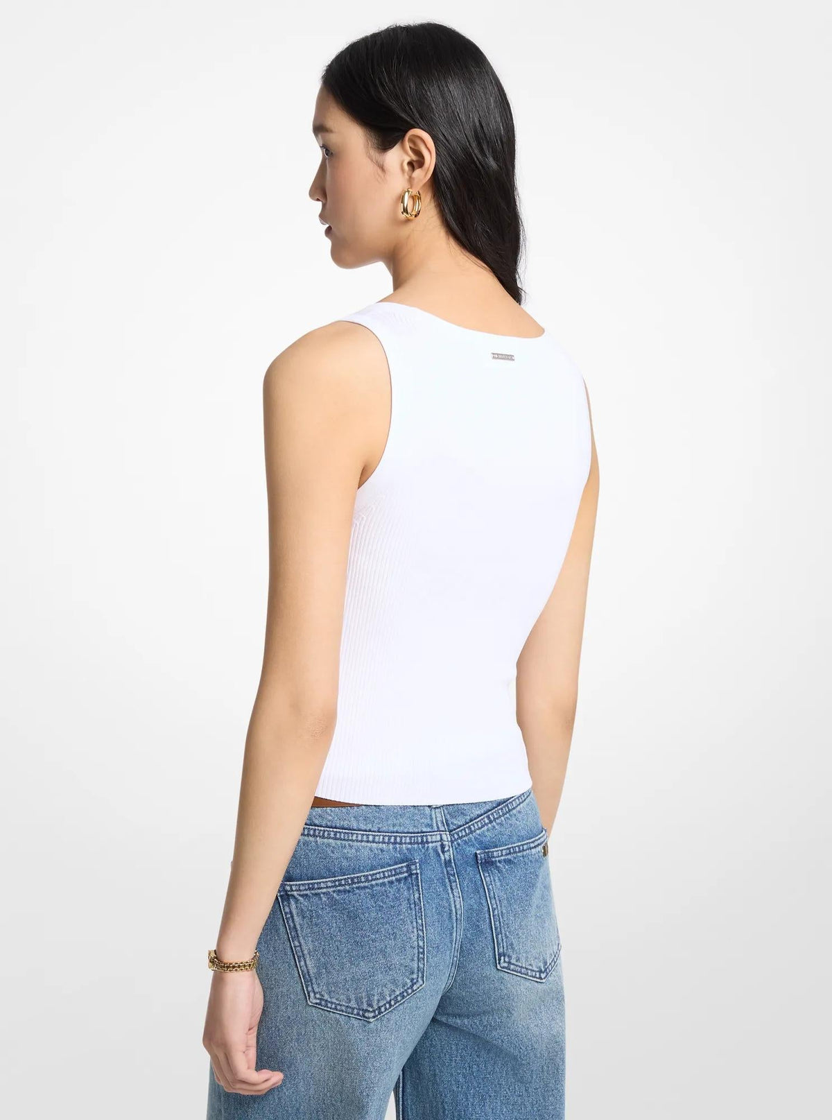 Camiseta sin mangas con tejido acanalado