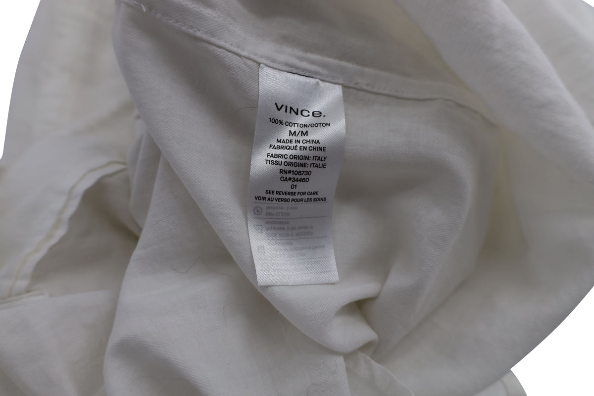 Blusa de algodón de manga larga color blanco