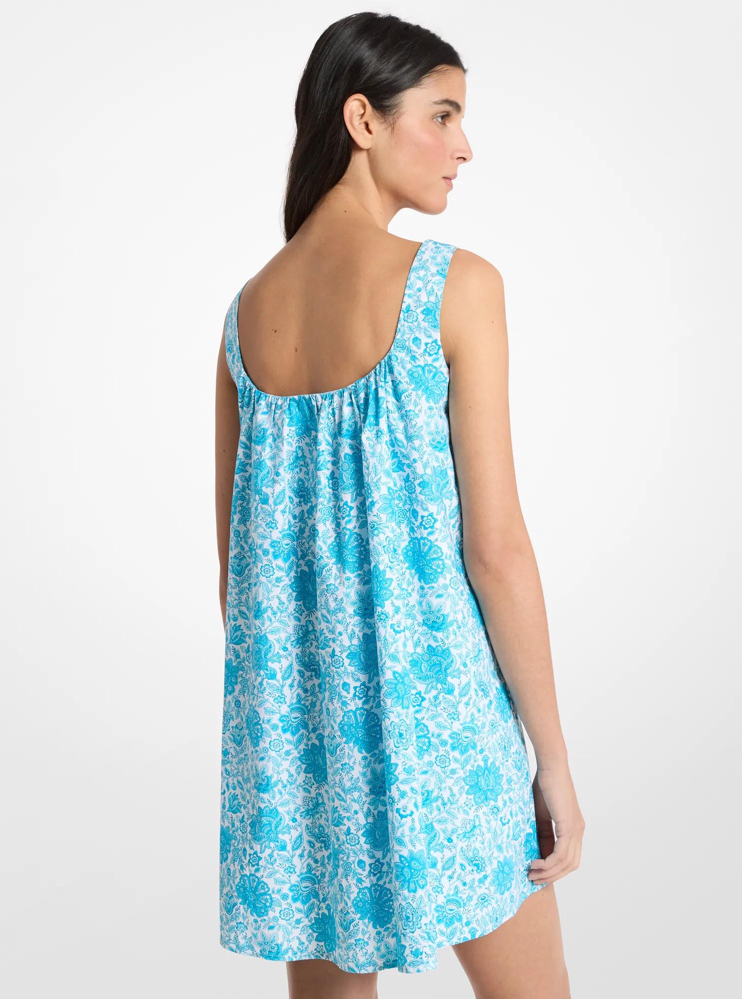 Vestido de algodón corto con estampado floral
