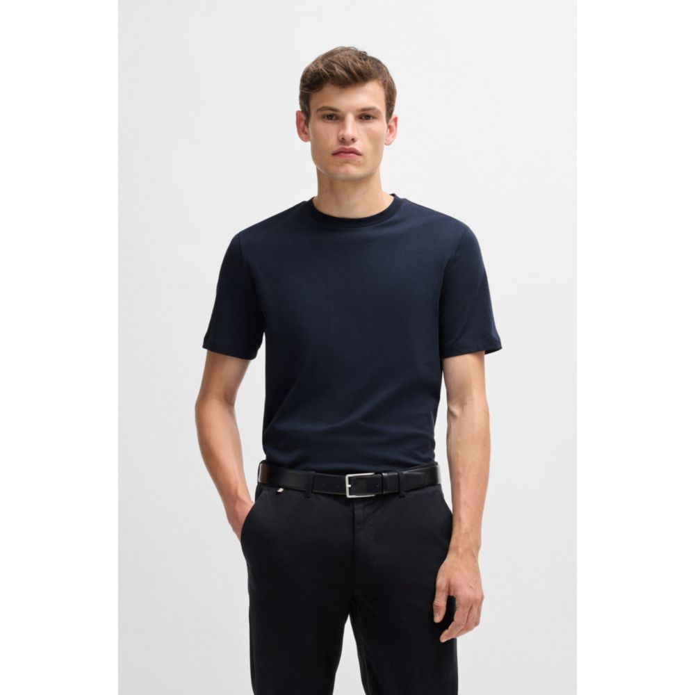 Camiseta de algodón con tejido acanalado