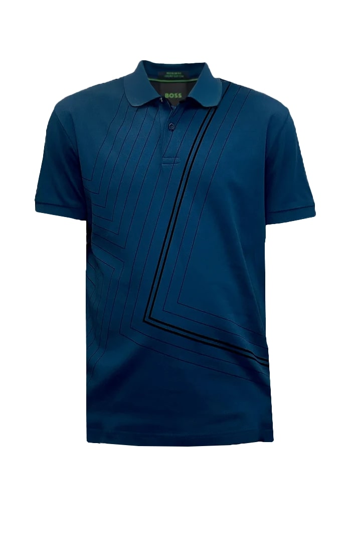 Polo de hombre de manga corta color azul