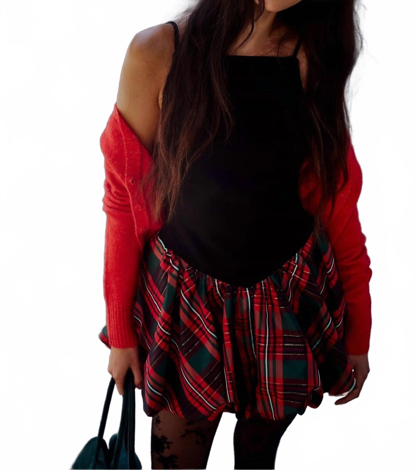 Vestido corto a cuadros color rojo