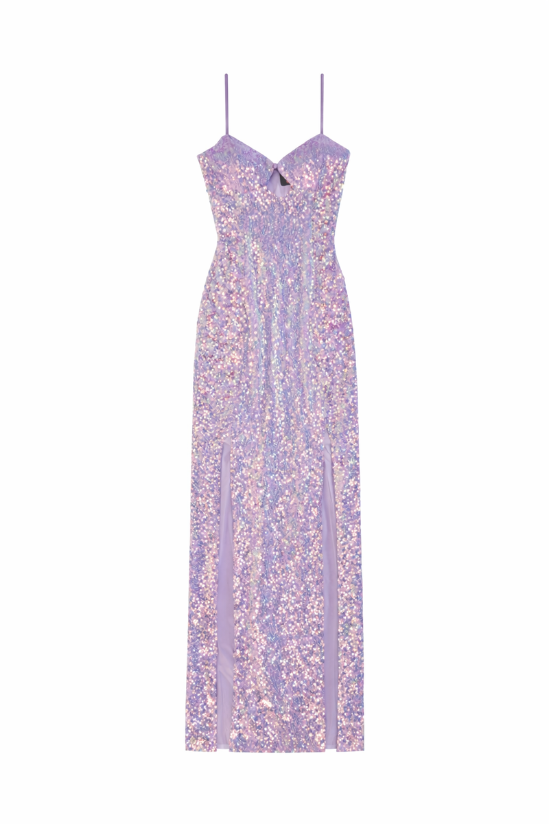 Vestido largo con lentejuelas